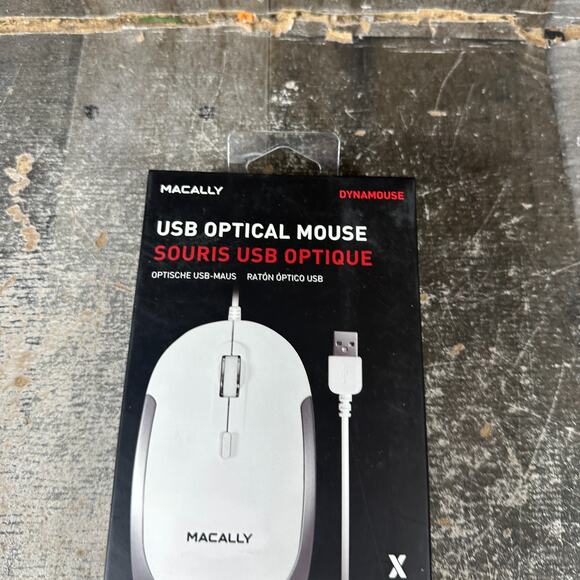 Macally 3 Button Optical USB Wired Mouse for Mac and PC Sealed - Picture 8 of 9
